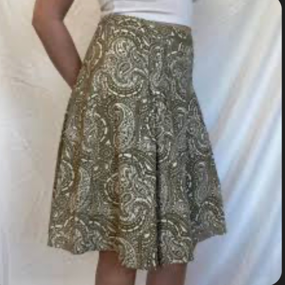 Gap Paisley Print Skirt in Green and White